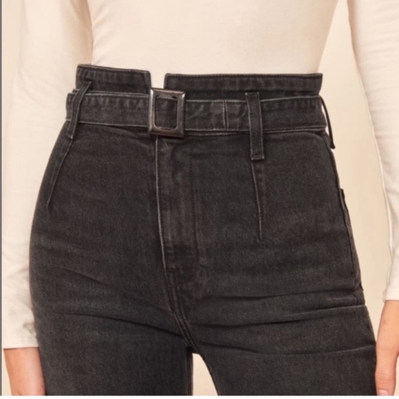 Reformation Kayo high rise jeans black with belt - Picture 4 of 6